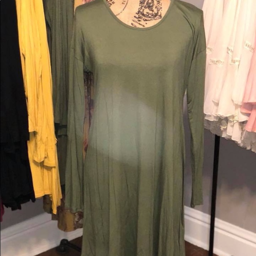 Midi Olive Colored Dress